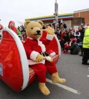 Billy Bear gets dressed up and joins Santa for a sleigh ride!