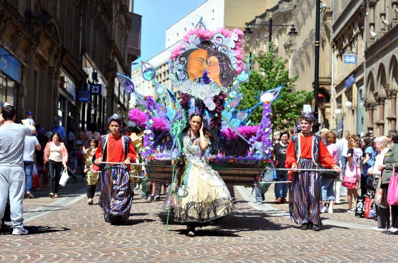 Which graced the streets of Bradford, led by a Bollywood take on Emily Brontë's 